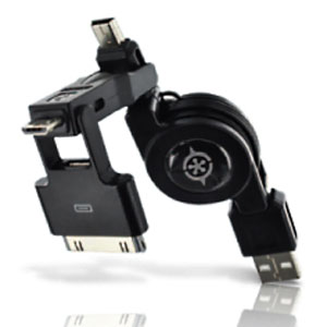 3-in-1 Retractable USB Sync & Charge Cable for iPad iPhone iPod Micro & Mini USB Devices
