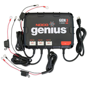 NOCO 12 Volt, 30 Amp Genius 3 Bank Battery Charger - Made in the USA