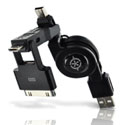 3-in-1 Retractable USB Sync & Charge Cable for iPad iPhone iPod Micro & Mini USB Devices