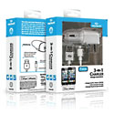 Apple Certified Lightning 8-Pin Charger Cord & 3-in-1 Charger for iPhone 5 - (White)