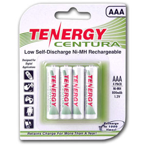 Tenergy Centura AAA Rechargeable Batteries - 4 Pack