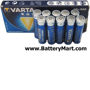 Varta AAA Alkaline Batteries - 10 Pack