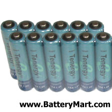 AAA NiMH Rechargeable Batteries - 12 Pack
