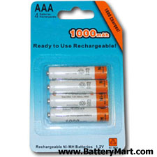 Ready to Use AAA Rechargeable Batteries - 4 Pack