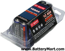 Sanyo AAA Alkaline Batteries - 12 Pack