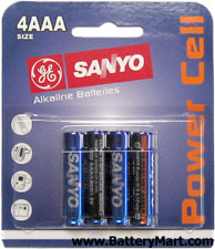 Sanyo AAA Alkaline Batteries - 4 Pack