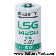 Saft LSG 14250 3.6 Volt 1/2 AA Lithium Battery