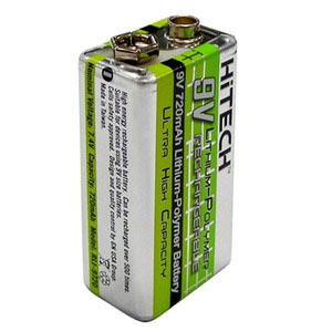 Rechargeable 9 Volt Lithium Battery