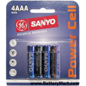 Sanyo AAA Alkaline Batteries - 4 Pack