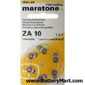 Renata Size 10 Hearing Aid Batteries - 6 Pack