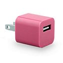 Eco USB Travel Charger Cube Universal 1000mAh - Hot Pink