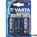 Varta High Energy D Alkaline Batteries - 2 Pack