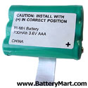 AT&T 2419, 2420, 1X3AAA with Pull Tab Replacement Battery