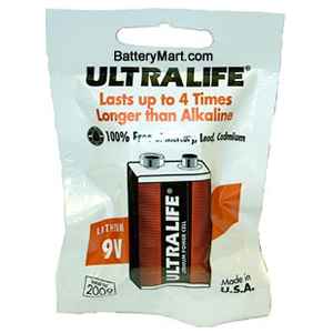 Ultralife 9 Volt Lithium Battery w/o Jacket