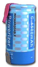 Powerizer C NiMH Rechargeable Battery with Solder Tabs