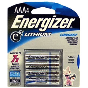 Energizer e2 AAA Lithium Batteries - 4 Pack