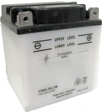 12N5-5A-3B Dry Charge Battery: Acid Required
