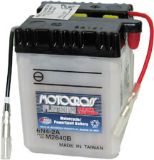 6N4-2A Dry Charged Battery w/o Acid
