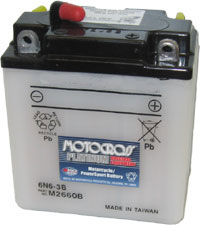 6N6-3B Dry Charged Motorcycle Battery w/o Acid