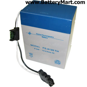 6 Volt 12 Ah Sealed Lead Acid Battery with H Connector