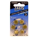 Toshiba Size 675 Hearing Aid Batteries - 6 Pack