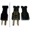 DC Male Charger Plug - Two Prong, Angled