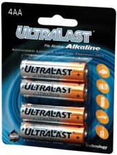 UltraLast AA Alkaline Batteries - 4 Pack