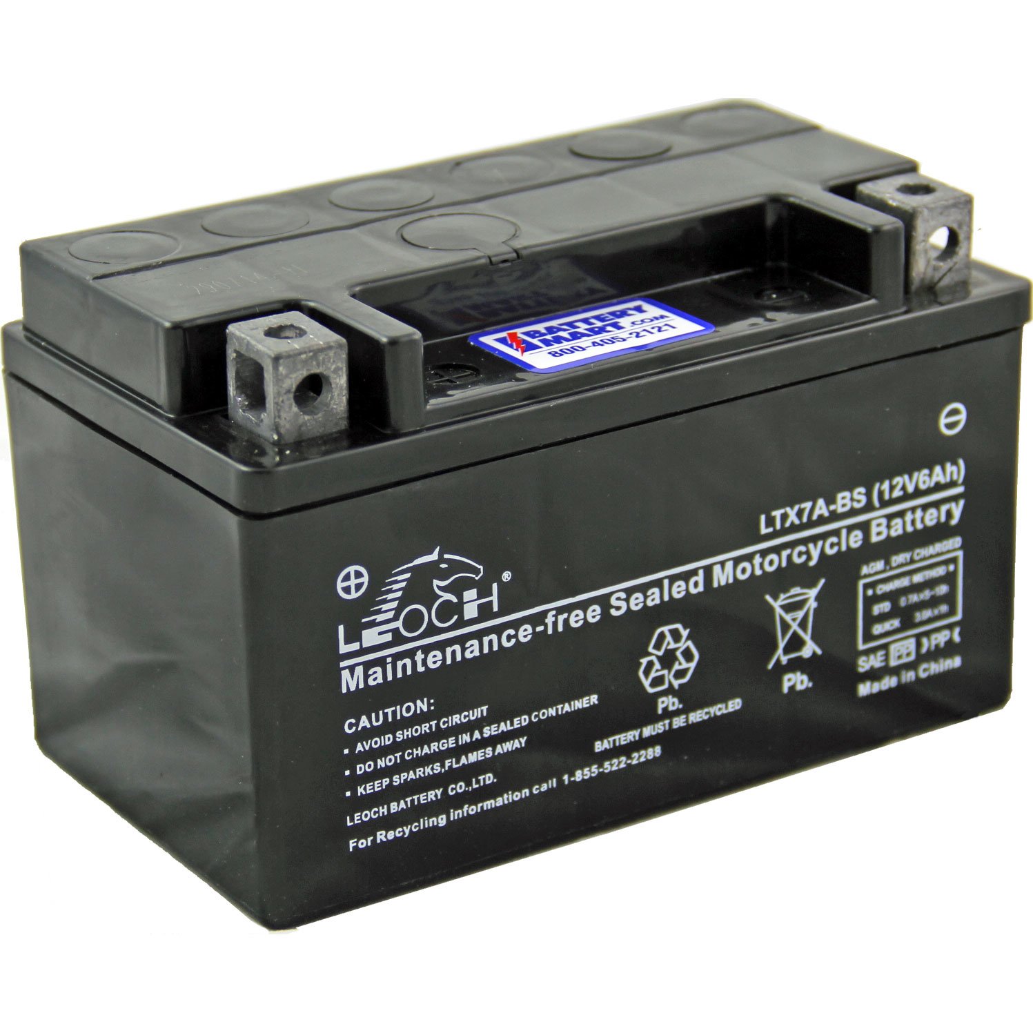 YTX7A-BS AGM Maintenance Free Battery - Free Shipping: BatteryMart.com