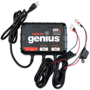 NOCO 12 Volt, 20 Amp Genius 2 Bank Battery Charger - Free ... guest battery charger wiring diagram 