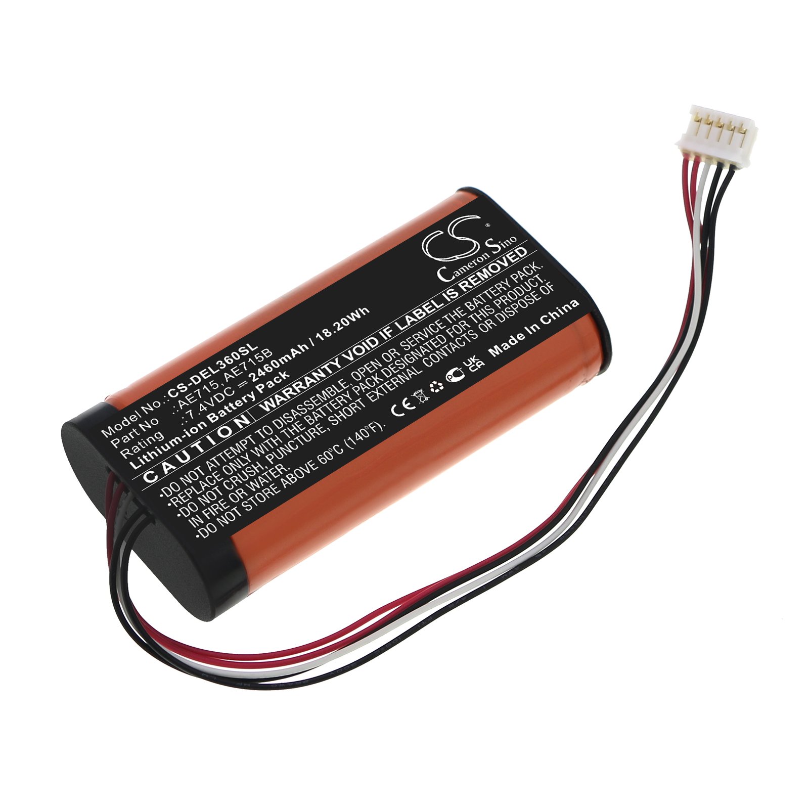 Replacement Dell Speaker Battery (7.4V, 2.46Ah, LiIon) Battery Mart