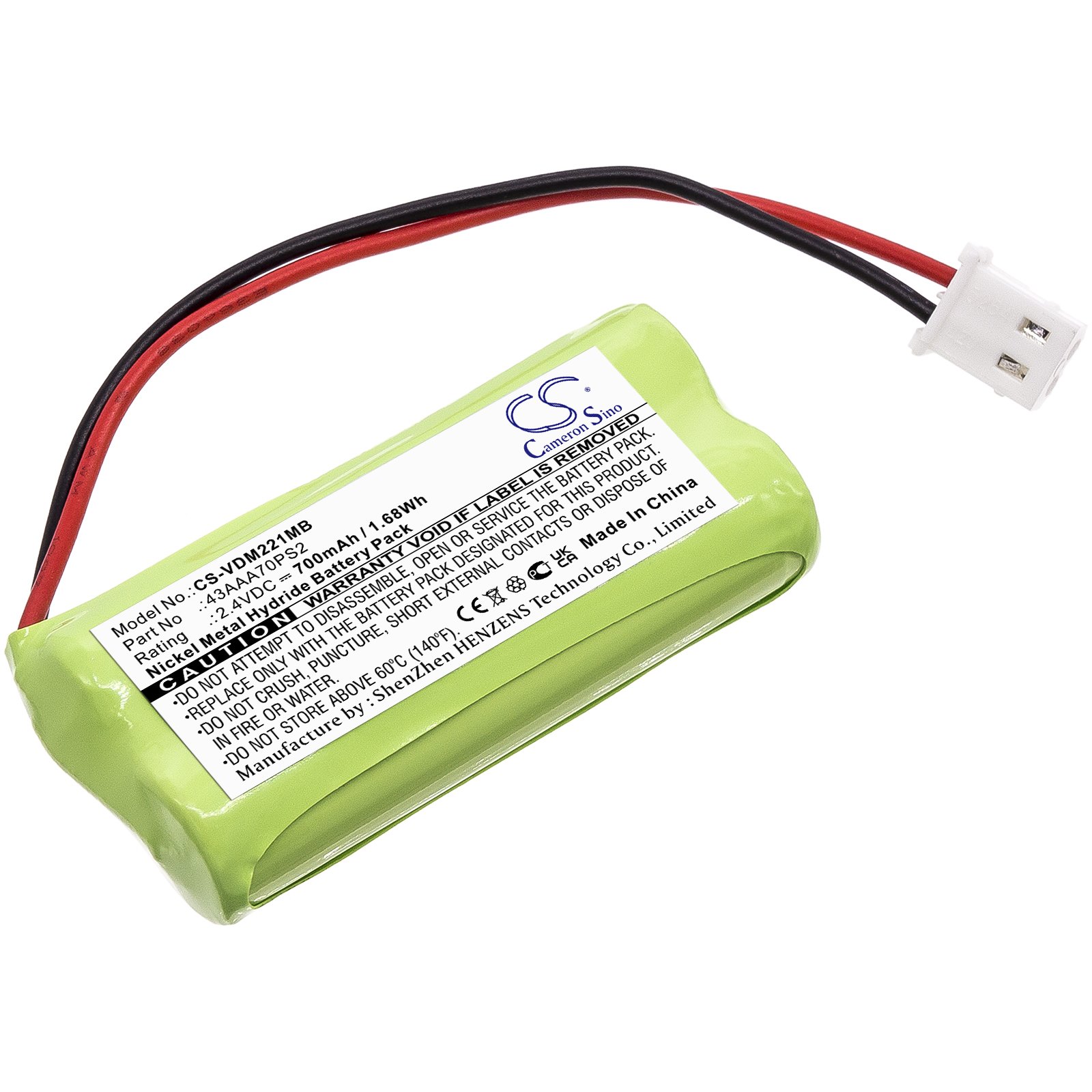 Replacement VTech 43AAA70PS2 Baby Monitor Battery (2.4V, 0.7Ah, NiMH