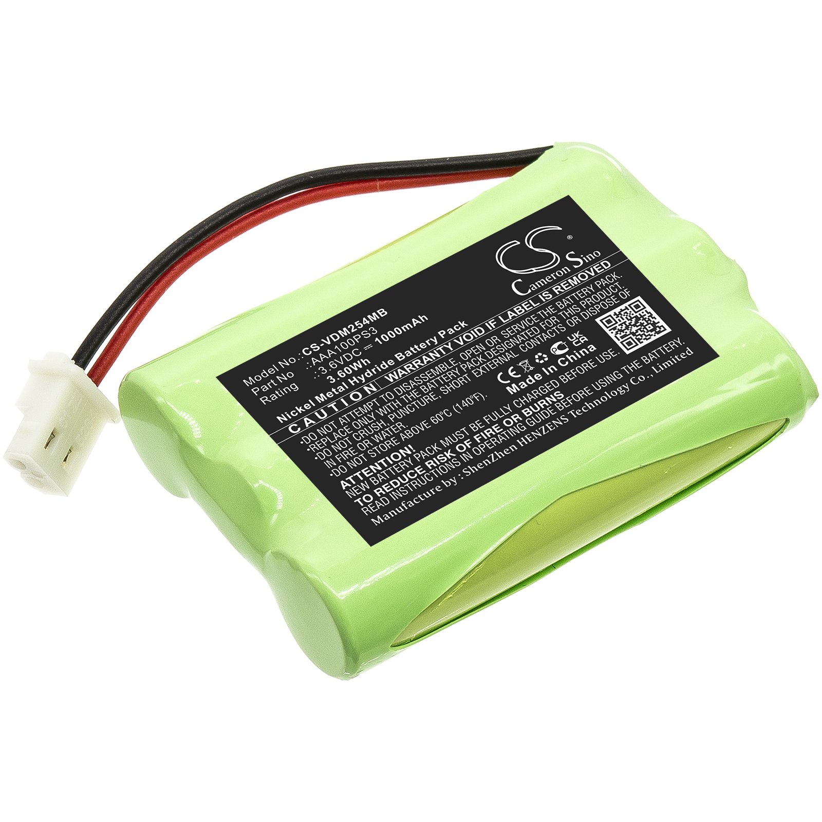 Replacement VTech AAA100PS3 Baby Monitor Battery (3.6V, 1.0Ah, NiMH