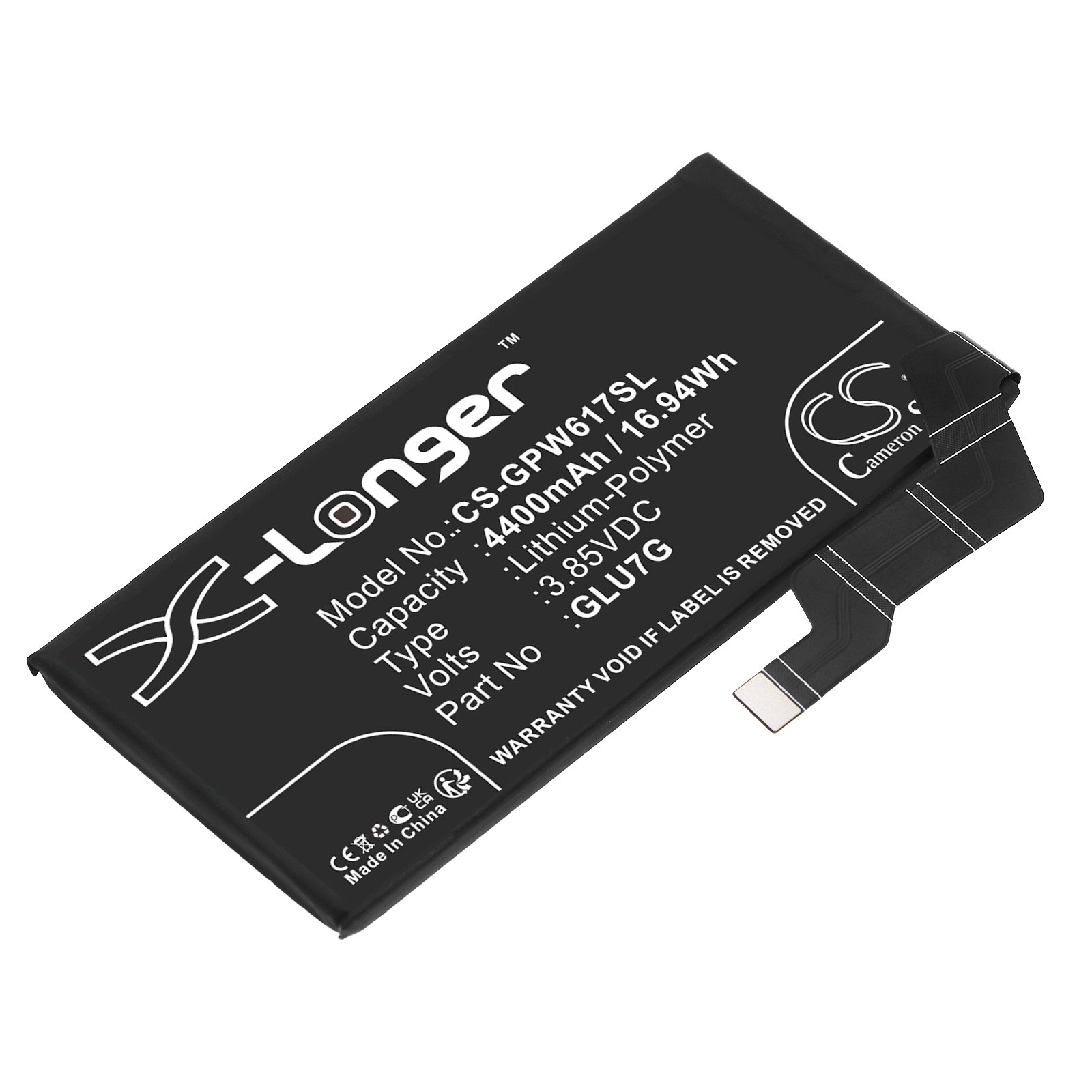Replacement Google Pixel 6a Cell Phone Battery (3.85 Volt, 4.4 Ah, Li