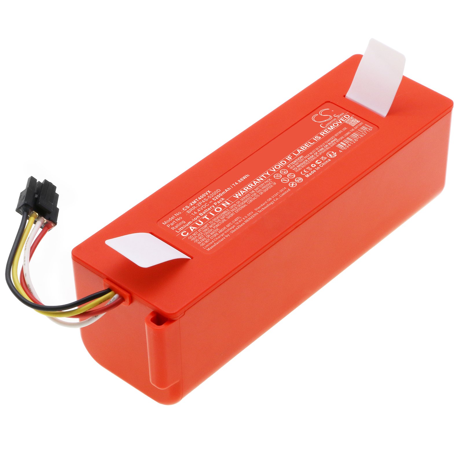 Replacement Xiaomi BRR-2P4S-5200D Vacuum Battery (14.4 Volt, 5.2 Ah, Li ...