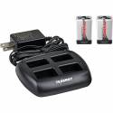 4 Bank 9 Volt Battery Charger with 2 Batteries