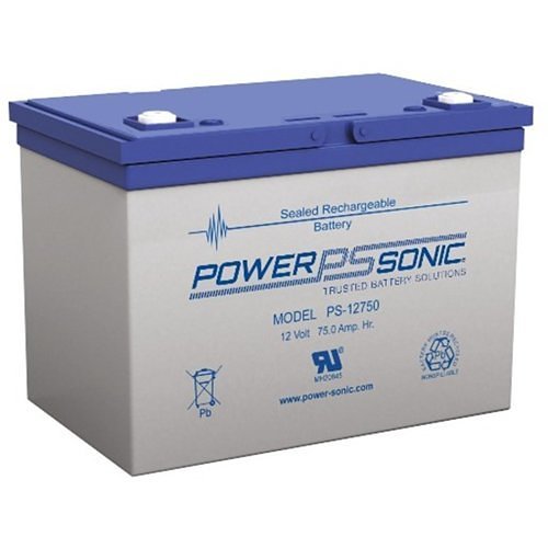 Power Sonic PS12750 12 Volt, 75 Ah Sealed Lead Acid Battery Insert Terminals Battery Mart