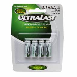 Ultralast 2/3AAA NiCd Rechargeable Solar Light Batteries [4 Pack]