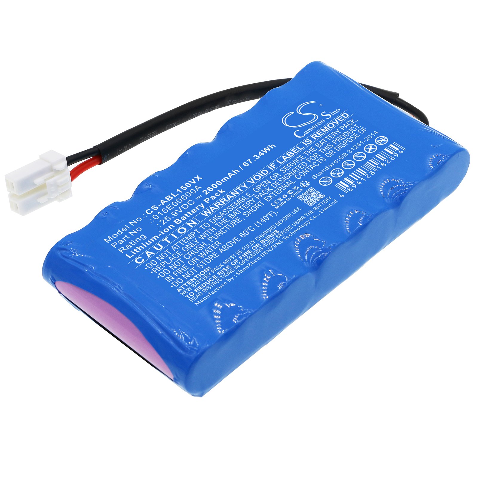 Replacement Wiper 015E00600A Lawn Mower Battery (25.9 Volt, 2600 mAh