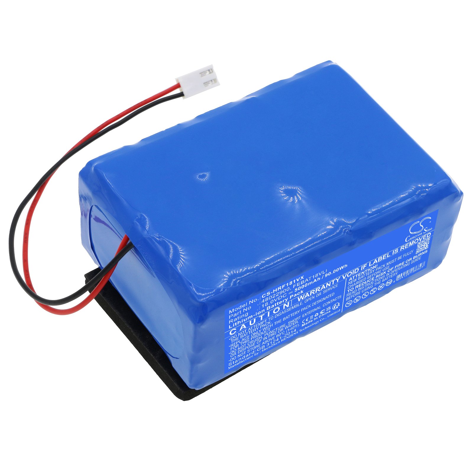 Replacement Hoover 48022900 Vacuum Battery (18 Volt, 5000 mAh, LiIon