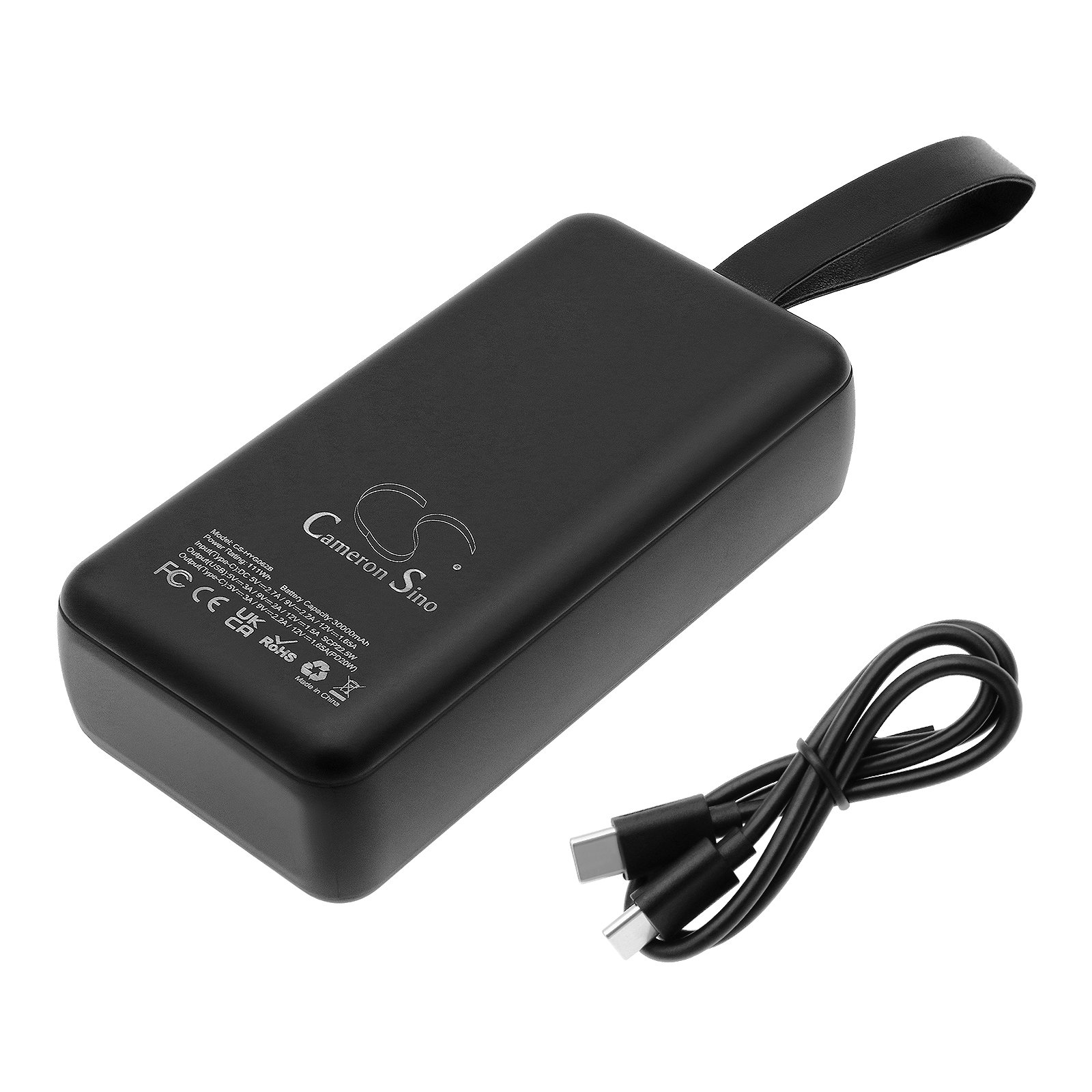 Portable 30000 mAh Power Bank (Black) Battery Mart
