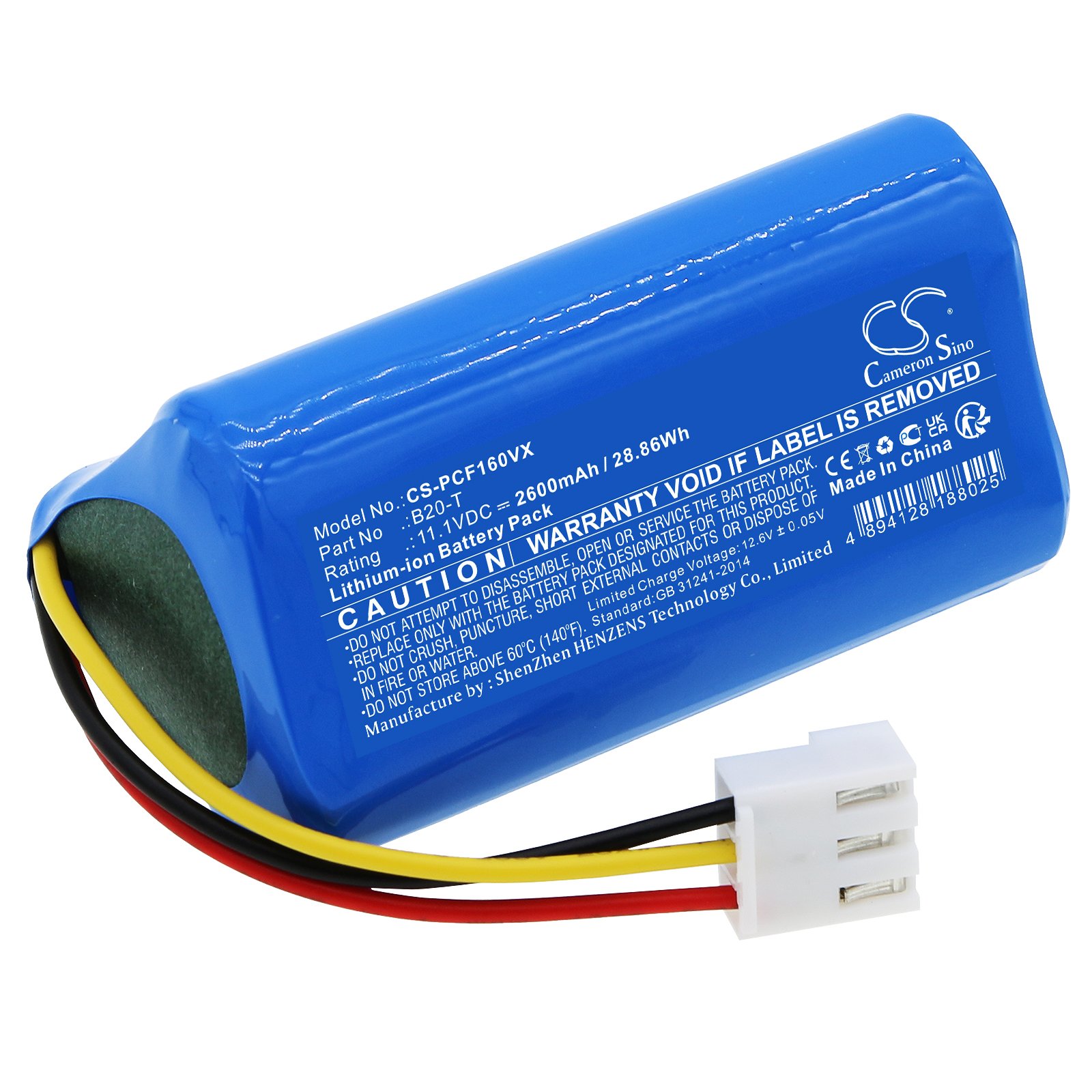 Replacement Proscenic B20T Vacuum Battery (11.1 Volt, 2600 mAh, LiIon