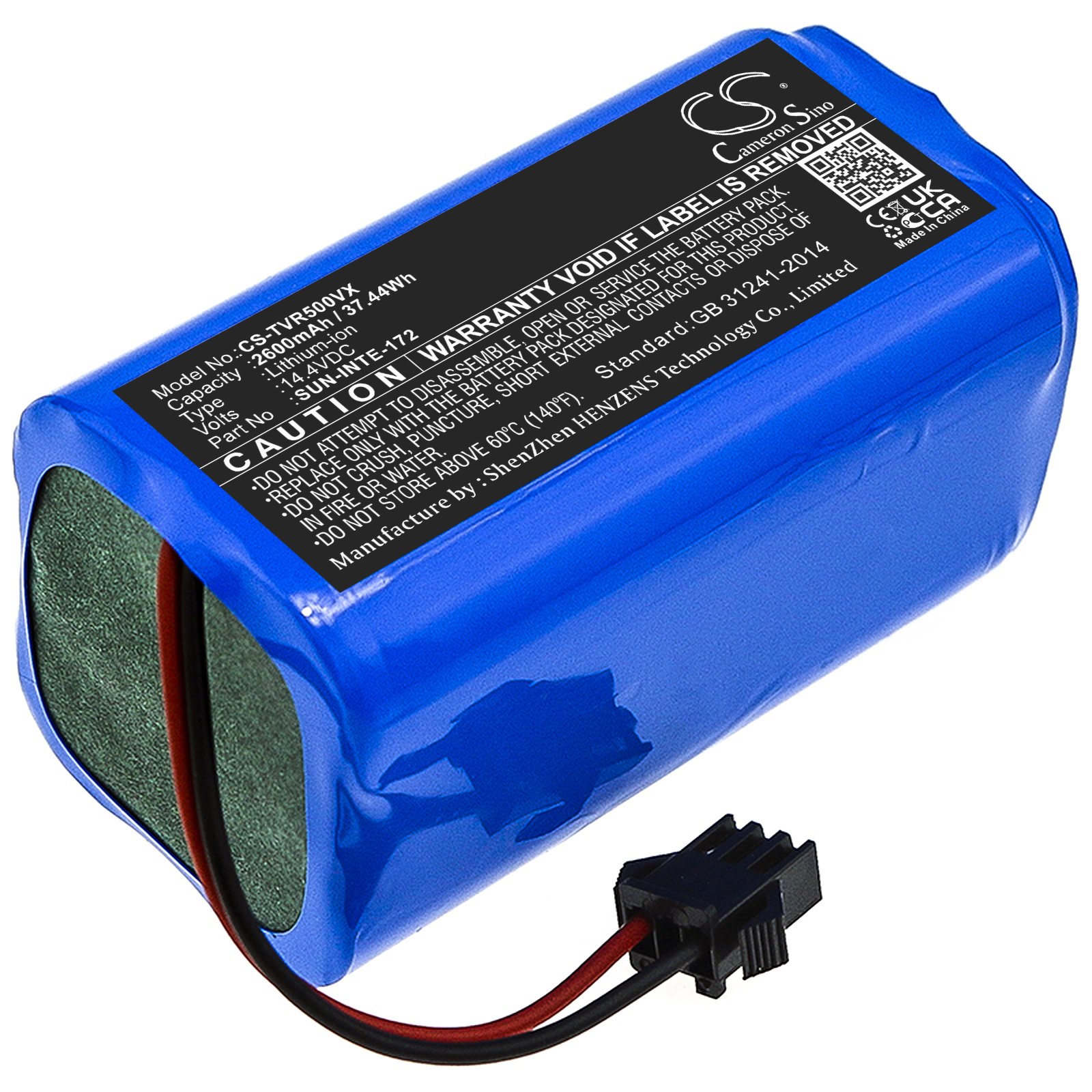 Replacement Tesvor SUNINTE172 Vacuum Battery (14.4 Volt, 2600 mAh, Li