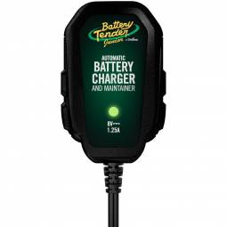 Battery Tender 8 Volt 1.25 Amp Battery Charger with Rings and Clips
