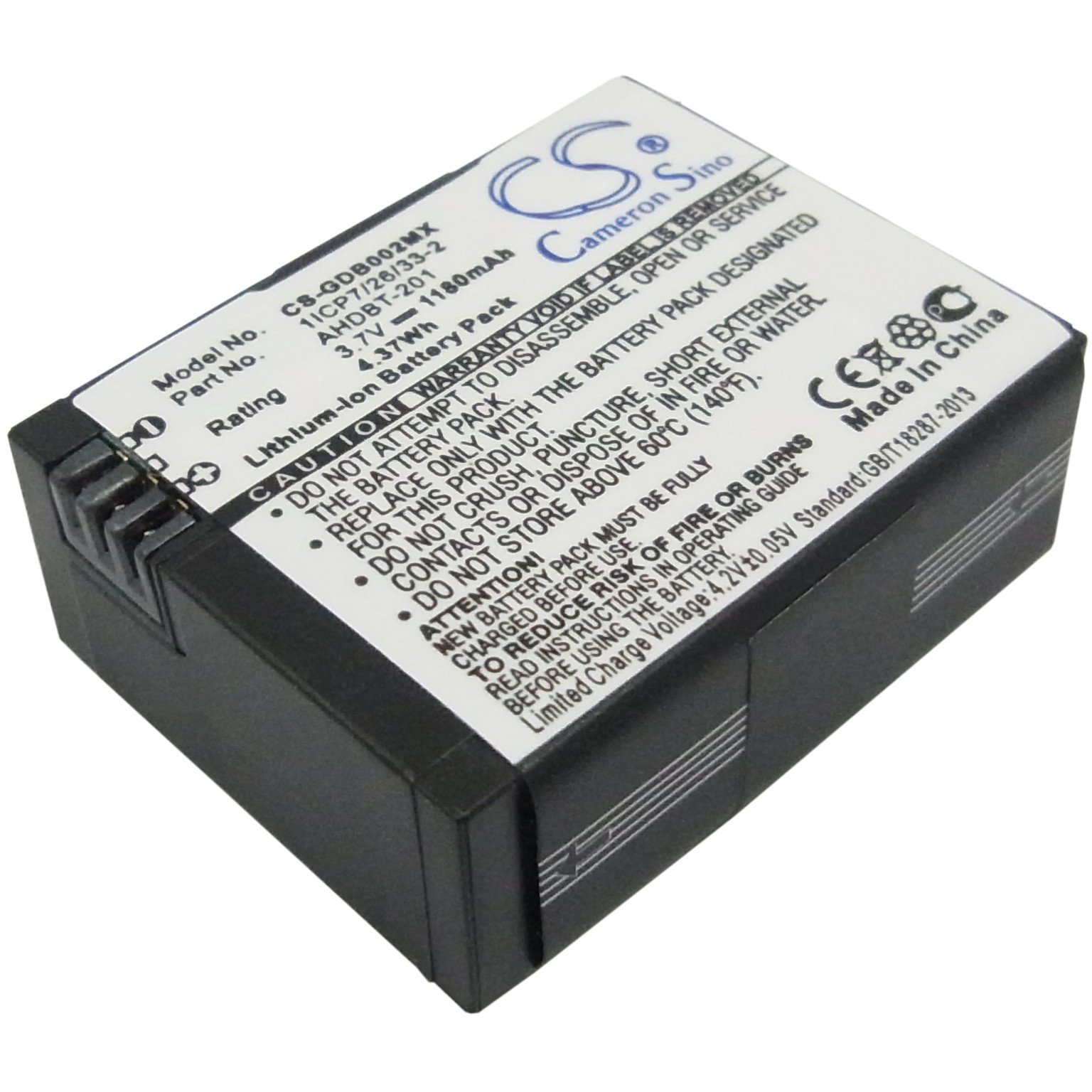 Gopro Serial Numbers Battery Replacement GoPro 1ICP7/26/33-2 Camera Battery (3.7 Volt, 1180 mAh, Li ...