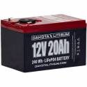 Dakota Lithium 12 Volt, 20 Ah LiFePO4 Deep Cycle Battery, Dual USB Ports & Voltmeter - F2 Terminals