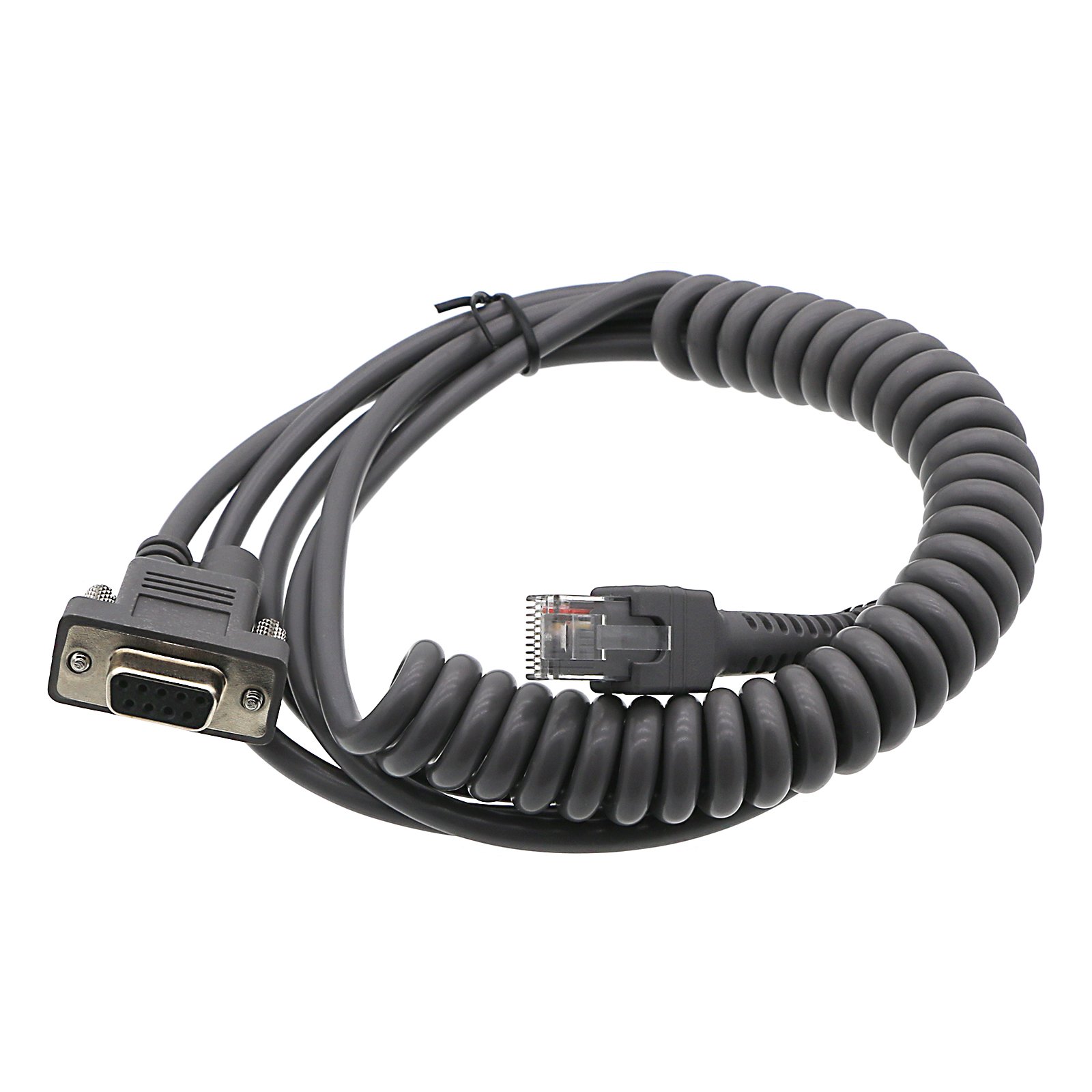 Barcode Scanner Cable with RS232 Port, 10 ft. Coiled Cord | Battery Mart