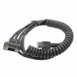 Barcode Scanner Cable with RS232 Port, 10 ft. Coiled Cord