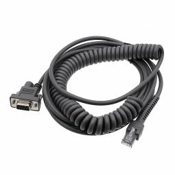 Barcode Scanner Cable with RS232 Port, 16 ft. Coiled Cord