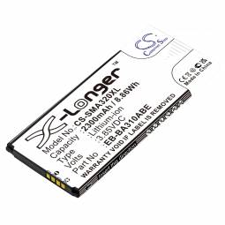 Replacement Samsung Galaxy A3 2016 Cell Phone Battery (3.85 Volt, 2300 mAh, Li-Ion)