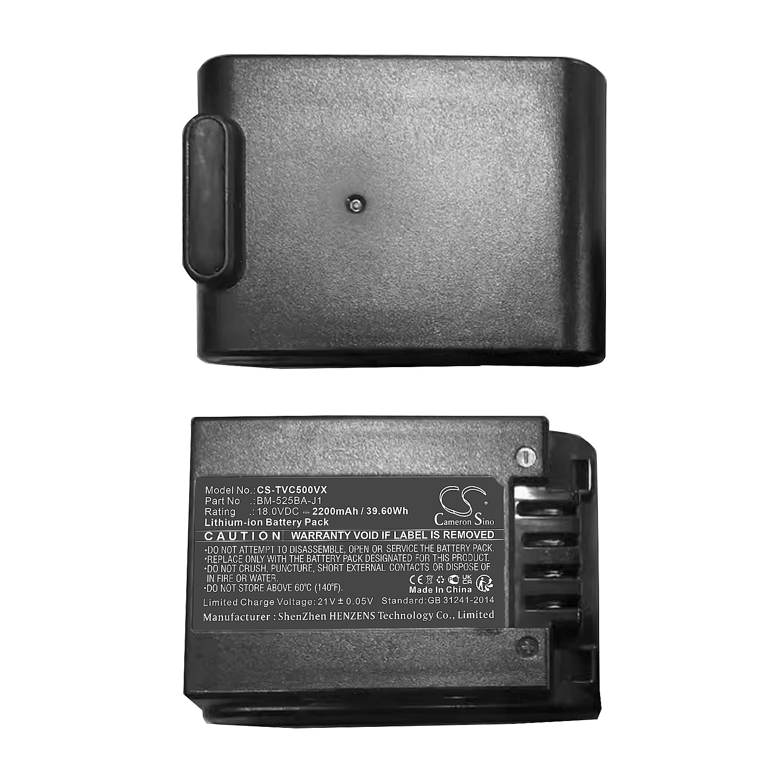 Replacement Toshiba BM-525BA-J1 Vacuum Battery (18.0 Volt, 2200